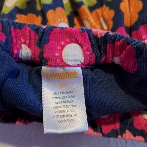 Gymboree girls size 3T Smart and Sweet Line flowered corduroy skirt - Picture 3 of 4